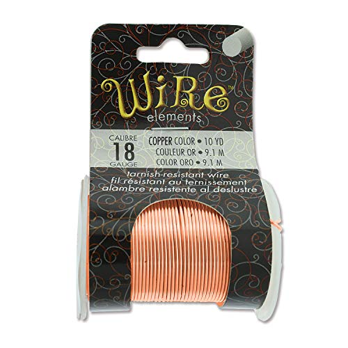 Image of The Beadsmith Wire Elements 18-Gauge Lacquered Tarnish-Resistant Copper Wire for Jewelry Making, 10 Yard, 9.14 Meter Spool