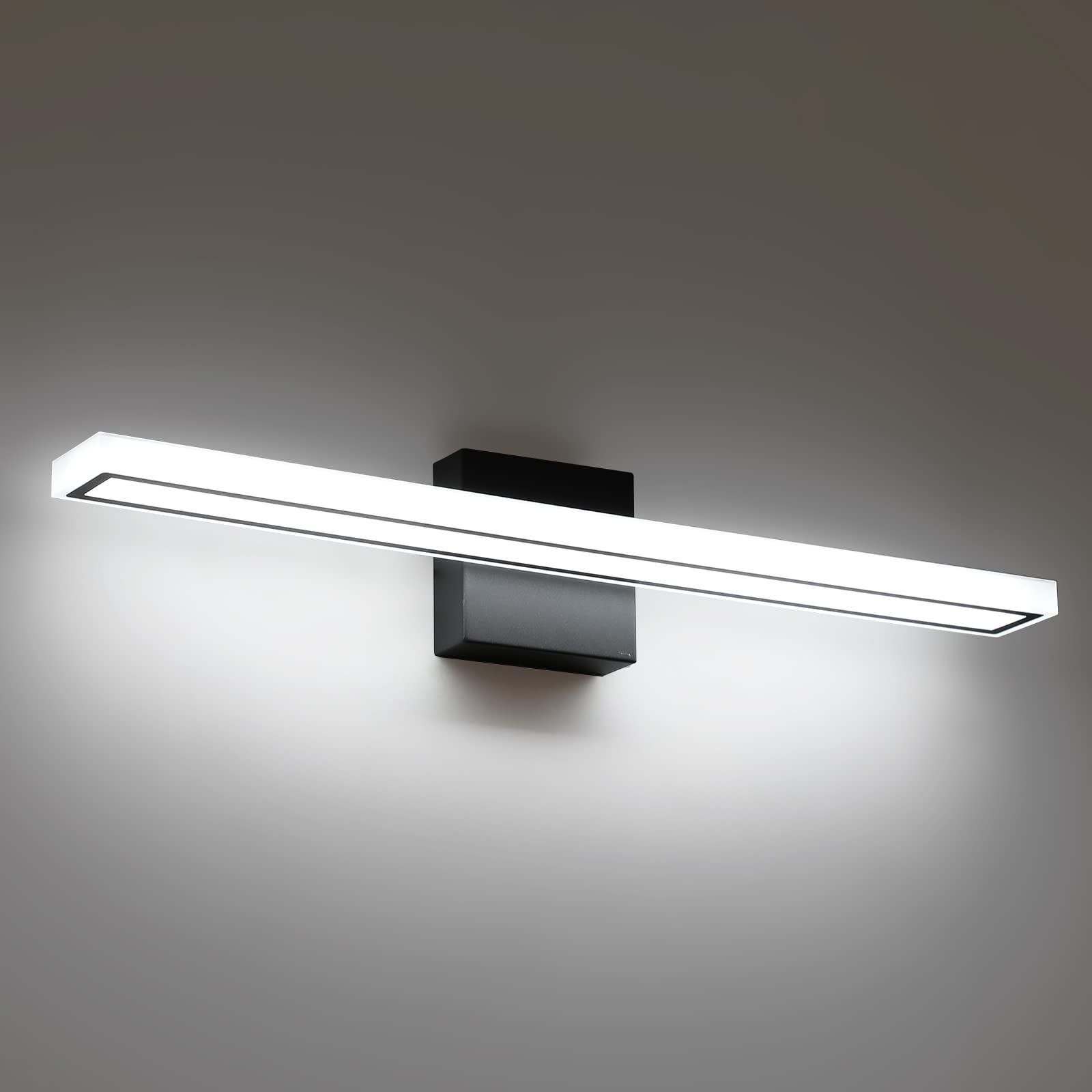 Ralbay Matte Black Vanity Light Fixtures 24 inch, Modern LED Bathroom