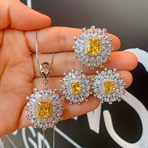 Collier en topaze et boucles d'oreilles en pierres gemmes pour femme