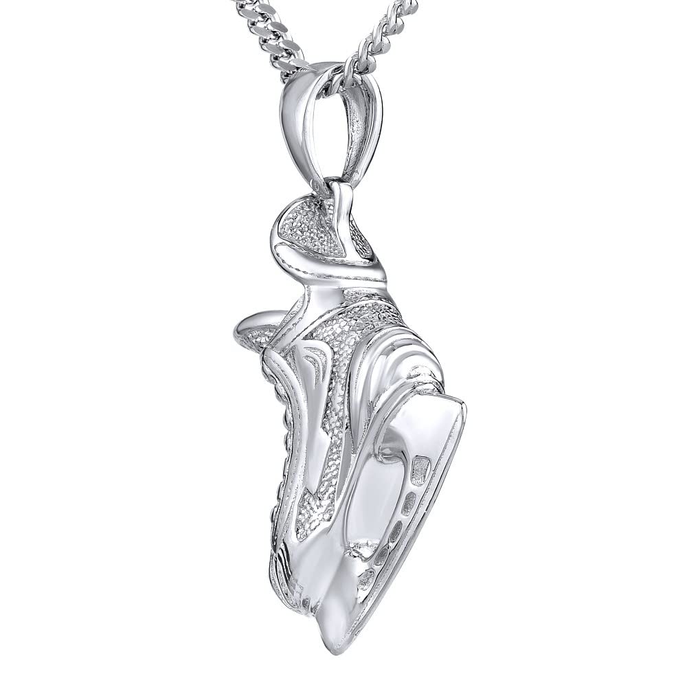 SILVEGO Herren Anhänger aus 925 Sterling Silber Eishockey Schlittschuh