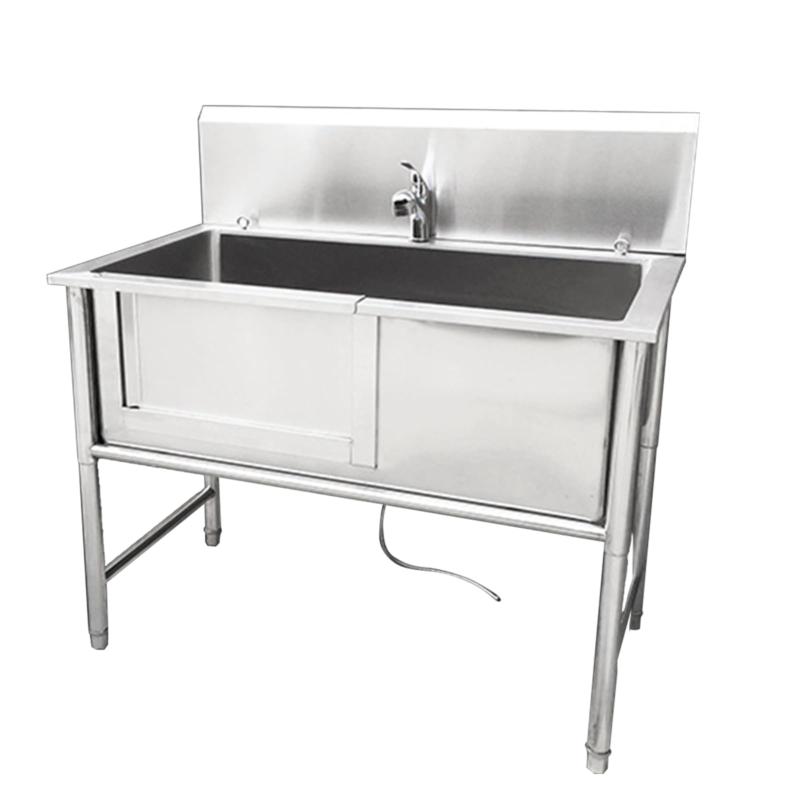 DFGHNBVC Dog Washing Grooming Station For Home - Stainless Steel Dog Bathing Station For Large Dogs With Floor Grate Faucet - Dog Grooming Tub And Shower Sink