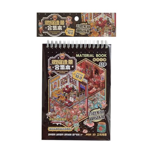 Libro Di Scena Adesivi 3D - Miniatura Casa Infestata Adesivi Adulto,Forniture Arte Decorativa Per Notebook Da Parete Personaggi,Halloween Compleanno Festa