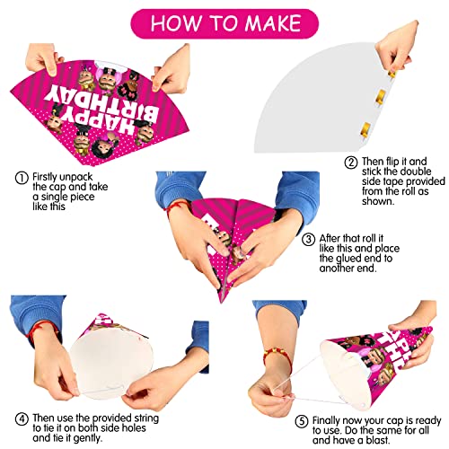 Baby Girl's Boss Happy Birthday Theme Party Supplies for Girls Baby Birthday Decorations Favors with Paper Banner ,Cake Topper ,Birthdayy Cap and Balloons( Pack of 28)