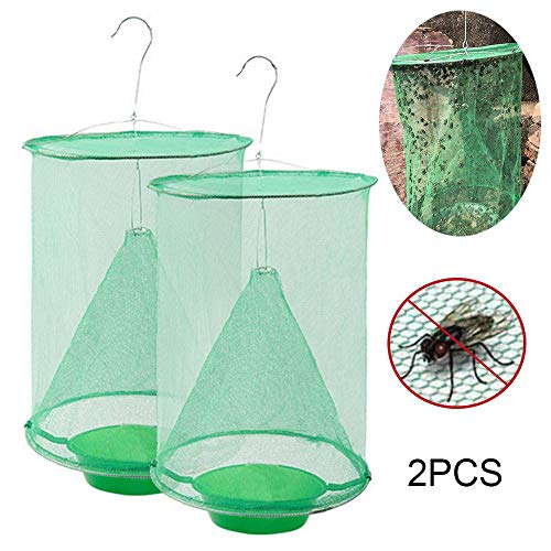 FOONEE atrapa Moscas Exterior, La Trampa de Insectos no tóxicos más efectiva, Colector de Insectos Colgante de Cebo para Comida Interior y Exterior, Traje para Parques, Granjas, restaurantes(2pcs)