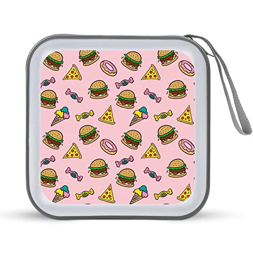 Fast Food Burger Pizza CD Case 40 Capacity DVD Wallet Holder Portable Case Organizer Storage for Discs