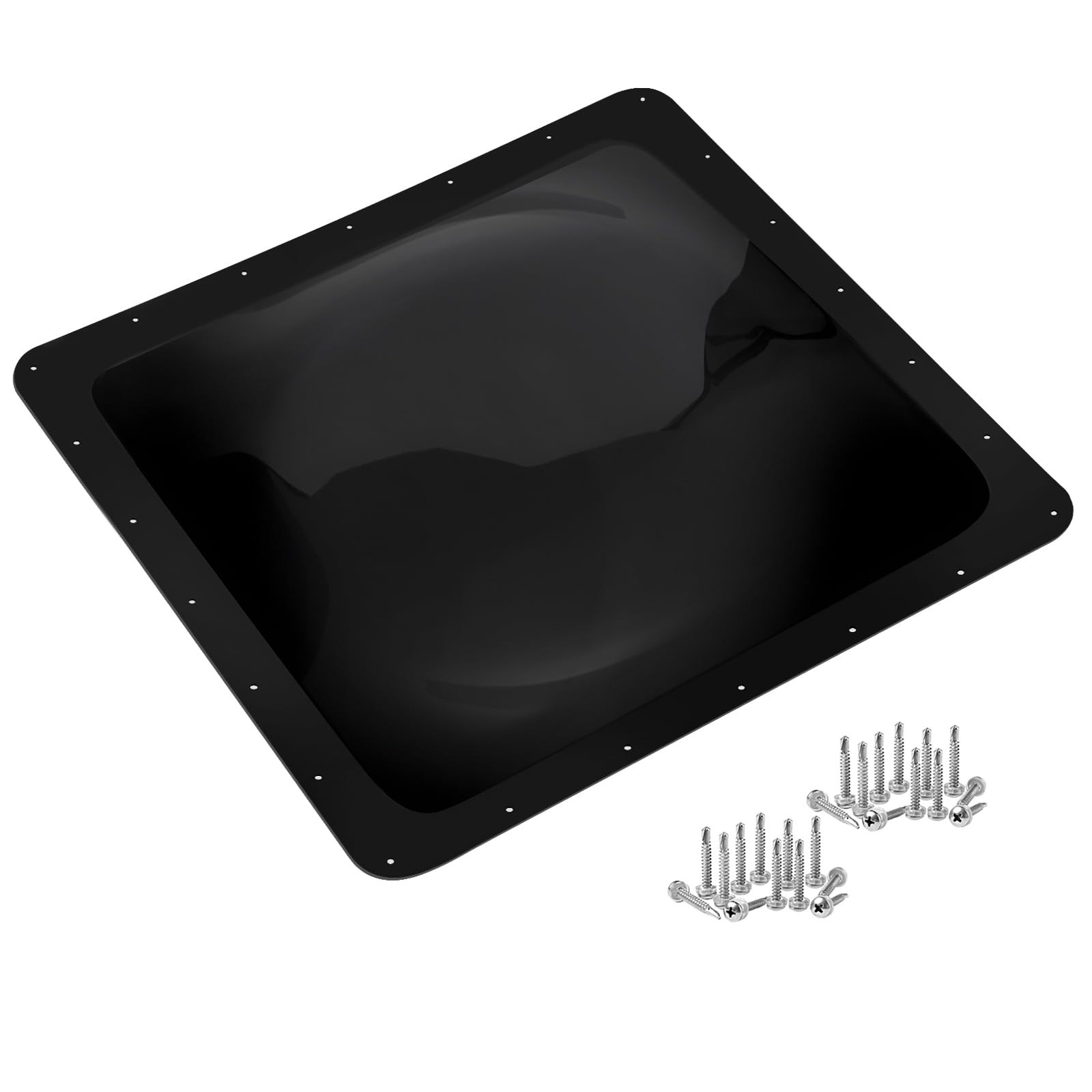 XMK 26" x 26" RV Skylight Replacement Cover,Camper RV Skylight Cover Outer Dome Fits 22" x 22" Shower Roof Openings for Camper Trailer Motorhome Fifth Wheel Truck,Impact Resistant(Black)