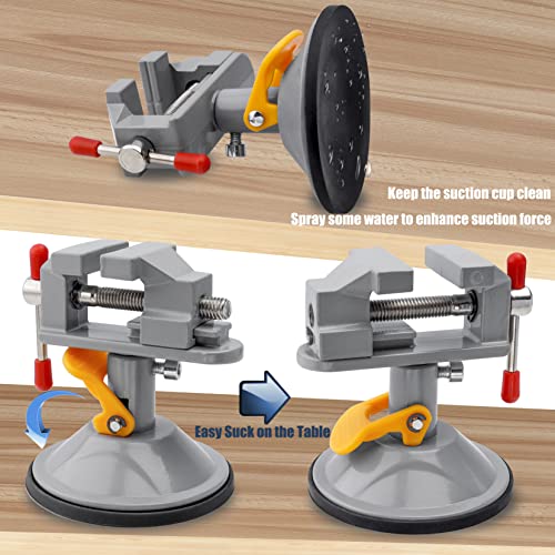 Yakamoz Mini Bench Vise 360 Degree Suction Vise Small Table Vice Clamp Workbench Vise for Jewelry Making DIY Wood Craft Carving Breads Drilling Bed Tool - Image 6
