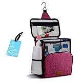 Hiverst Hanging Toiletry Bag, Shower Caddy Tote Bag (Updated Version, Full Size Bottle Compatible),...