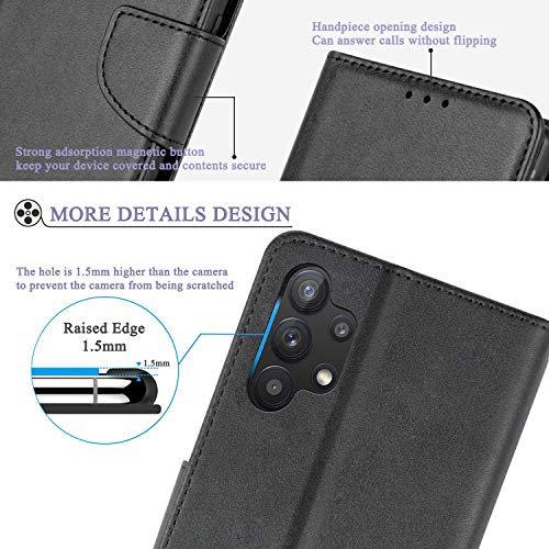 Wuglrz Case For Samsung Galaxy A32&M32 5G (Not Fit A32&M32 4G) With 2 Packs Tempered Glass Screen Protector, Luxury Pu Leather Wallet Case With Card Holder Lanyard Magnetic Flip Protective Cover #TOP5