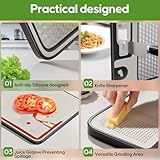 PKBD Chopping Boards for Kitchens,Double Sided 304 Food-Grade Stainless Steel Chopping Board and Wheat Straw Chopping Boards,Cutting Board for Meat &Vegetables,Non Toxic Hygienic Safe,Easy to Clean - Image 4
