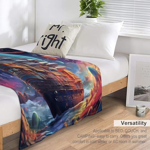 Manta de forro polar de barco pirata 100x130 cm para sofá y cama 6