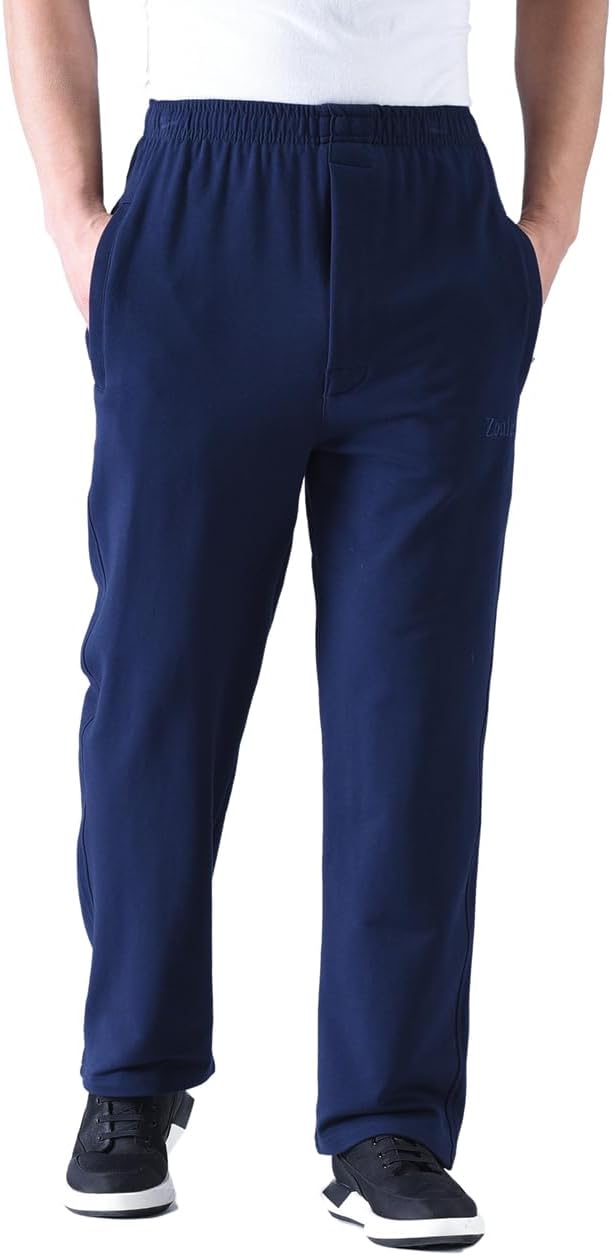 Zoulee Men's Casual Cotton Jogger Sweatpants Zipper Front Pants - Image 2
