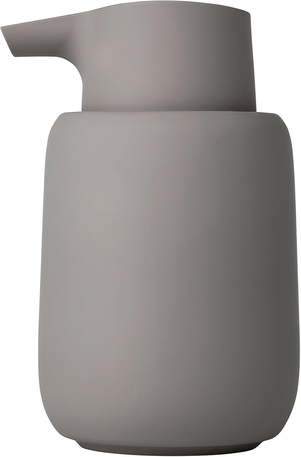 blomus Sono Soap Dispenser 250 ml Ceramic Hand Soap Dispenser in Grey Diameter 8 x 14 H cm Colour Satellite Liquid Soap Dispenser with Pump Head