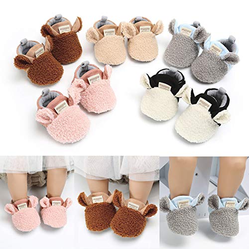 Jshuang Newborn First Walking Shoes Infant Baby Boy Girl Lamb Slippers Trainers 0-18M2