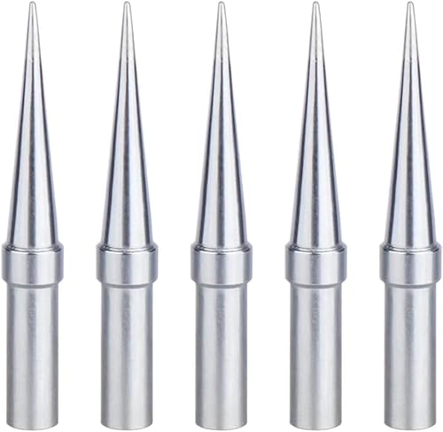 Bestgle Panne à Souder, 5 Pièces Pointe de Fer à Souder Conico 0,4 mm de Remplacement, Pointes de Soudure Cuivre Plaqué Nickel, Applicable for Weller WESD51 WES51 WES50