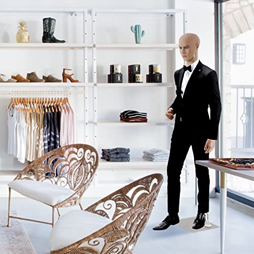 Hcy Mannequin Body, Male Mannequin Full Body 73 Inch Model Mannequin Stand Dress Form Sewing Dress Adjustable Dress Mannequin Clothing Form Mannequin Display Head Arm Rotation Metal Base thumb #5