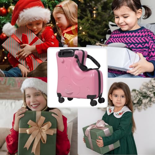 Kids Luggage, Kids Ride-on Luggage with Spinner Wheels Suitcase and Safe Harness & Easy Pull Handle3