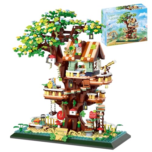 Funny Tree House Blocs de Construction, Kit de Construction de Cabane Dans les Arbres, Kit de Construction Magique pour des Heures de Plaisir et D'imagination pour Enfants et Adultes - 1130 Pièces