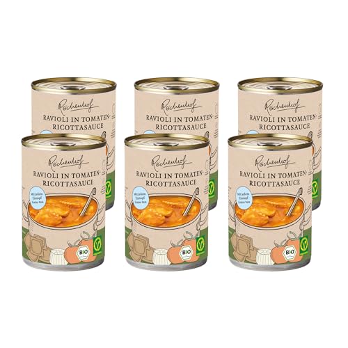 Reichenhof, Ravioli in Ricottasauce, 6er Pack Bio-Fertiggericht, (6x 400g)
