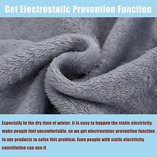 Nokolulu Solid Hotel Flannel Fitted Sheet - Keep Warm And Luxury Quality Soft Breathable Hypoallergenice Durable Velvet Bed Sheets, 18" Deep Pocket (Queen,Light Grey) #TOP4