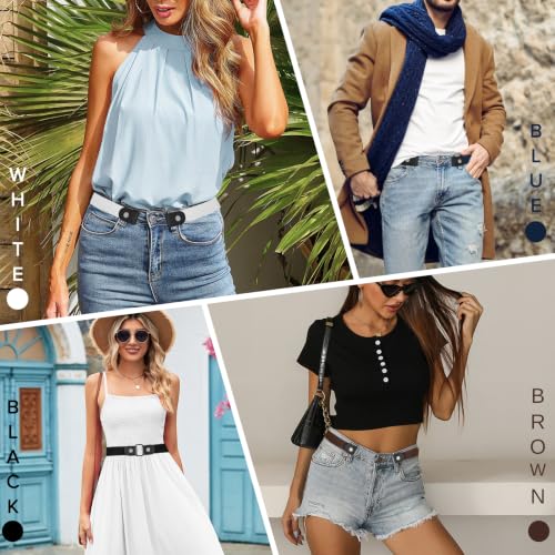 Image of No Buckle Belts for Women, Elastic Belts for Women, Comfortable Womens Belts for Jeans, Stretch Belts for Women
