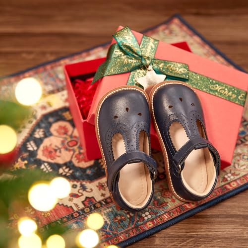 Image of GINFIVE Toddler Girls Dress Shoes Little Kids Flats School Mary Janes Shoes