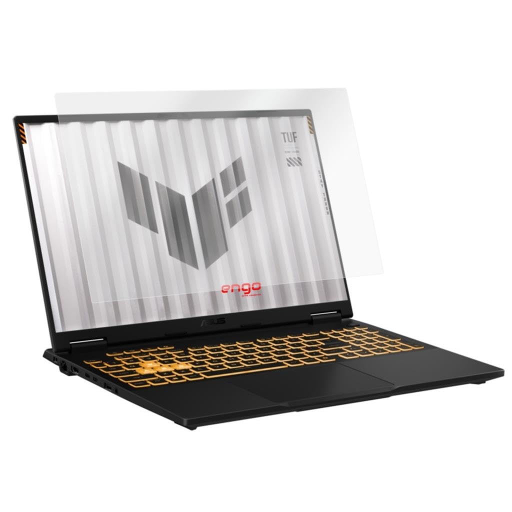 Engo Asus Tuf Gaming F16 16 İnç İle Uyumlu Mat Ekran Koruyucu Notebook, Yansıma Ve Parlama Önleyici Parmak İzi Bırakmayan Laptop Koruma, 9h Temperli Kırılmaz Esnek Nano Cam 16:10
