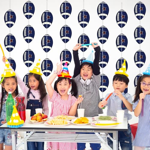 8PCS Dallas Soccer Party Banner, Blue Cowboys Football Party Supplies Sport Themed Party Decorations American Rugby Blue Paper Hanging Decorations Cowboys Football Theme Birthday Party Decor - Image 7