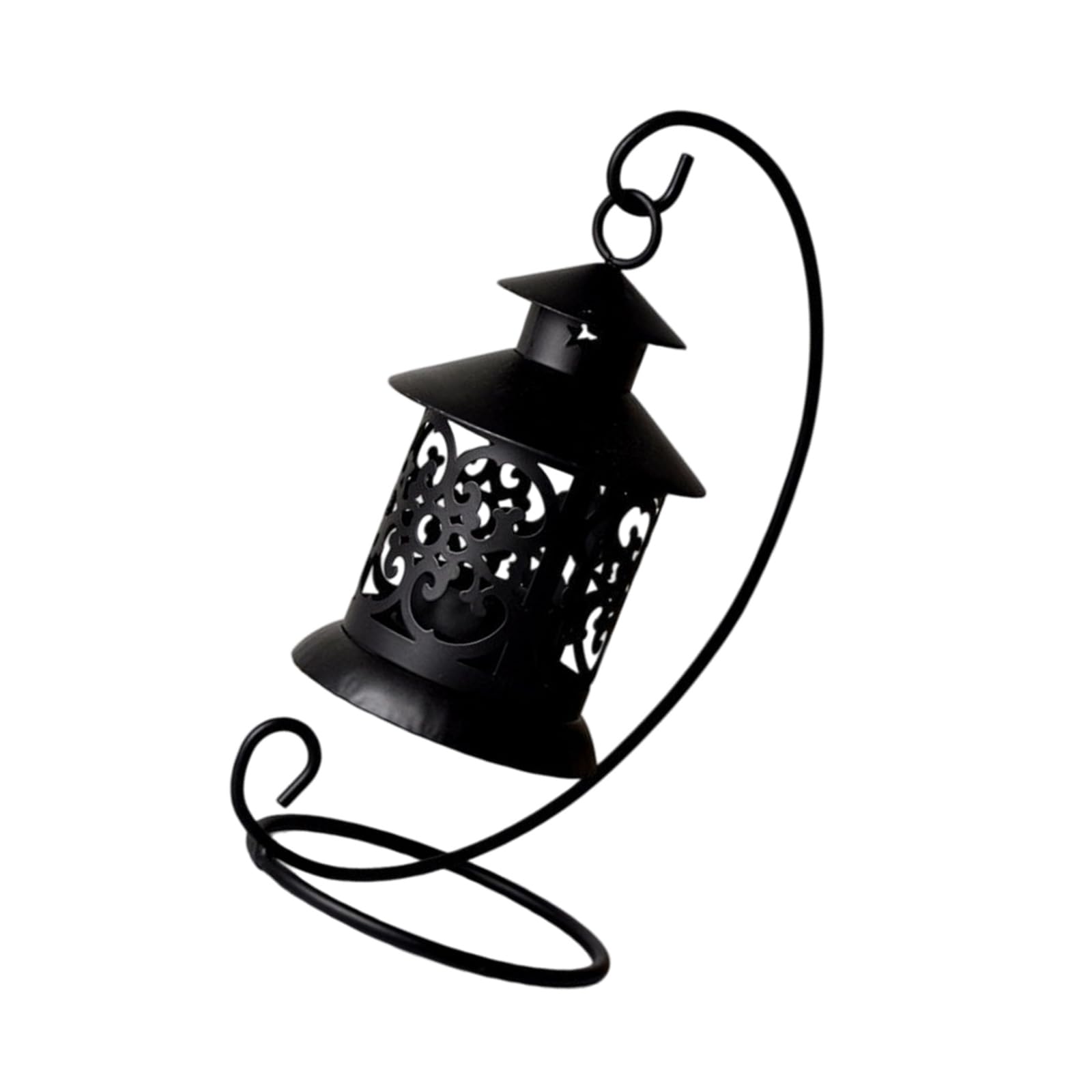 Buxuaaaa Black Antique Styles Iron Tea Light Stand Ideal For Wedding Decoration Iron Lamp Owner