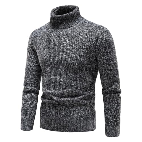 Men's Thick High Neck Sweater Winter Fleece Pullover Slim Fit Warm Long Sleeve Casual Jumper Elastic Knit Top3