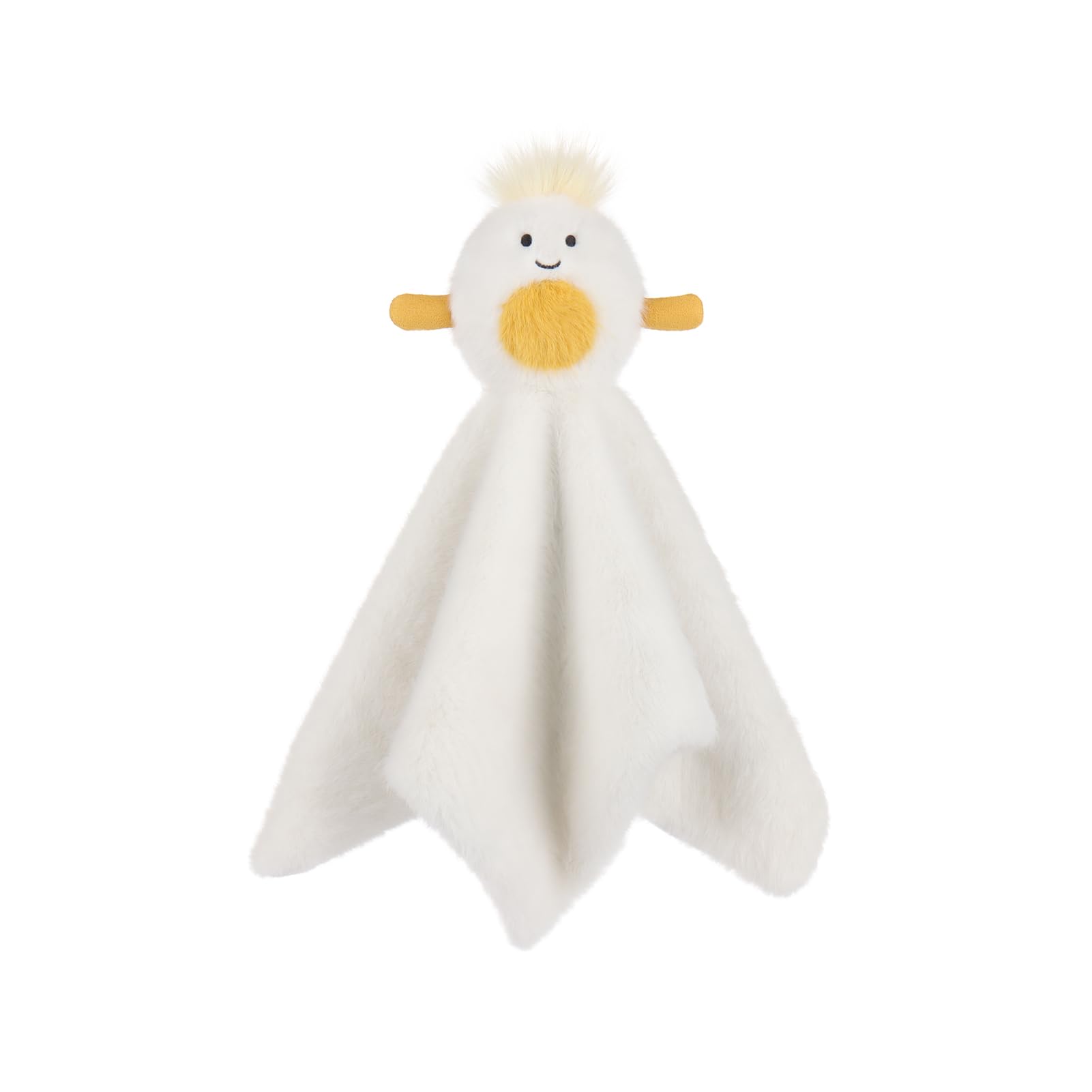 Apricot Lamb Delicious Boiled Egg Blanket Cute Comforter Soft Loveys for Baby Boy and Girl, Security Blanket for Babies, Infant and Toddlers, White 13.8x13.8 Inches