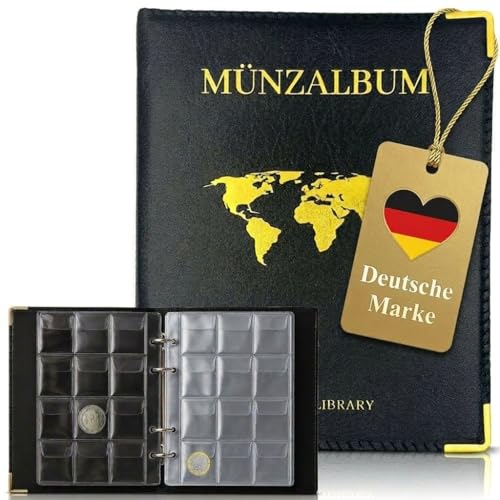 Münzalbum 240 Münzen (4 5 X 4 cm Pro Raster) 2 Euro Münzen Aufbewahrung Münzsammelalbum Aus Kunstleder Coinalbum für Münzsammlung und Geldwährung.