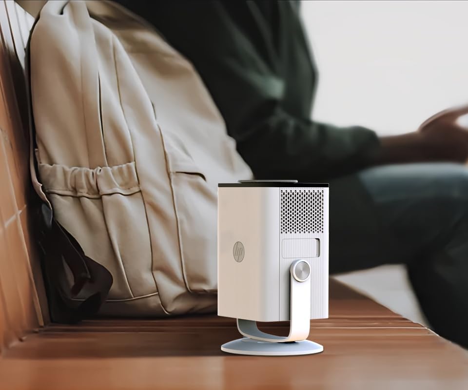 Image of HP MC400 Mini Portable Smart Projector with WiFi and Bluetooth, Short Throw 4K Support & 1080P, Wireless Screen Mirroring, Built-in App & Speaker, USB-C Powered for Home Theater and Outdoor Movies
