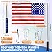 ICOMEY 2 Pack Telescopic Handheld Flag Pole Portable for Carrying, 6.56Ft/2M Stainless Steel Telescoping Flagpoles Extendable, Hand Held Tour Guide Flagpole with 4 Pcs Clips for 3x5 Flag (Black+Blue)