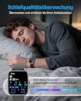Smartwatch Herren Damen mit Telefonfunktion, 1,85" Fitnessuhr Smart Watch, 100+ Sportmodi Fitness Tracker mit Herzfrequenz/SpO2/Schlaf Monitor Schrittzähler, IP68 Wasserdicht Sportuhr für iOS Android – Ansicht 4