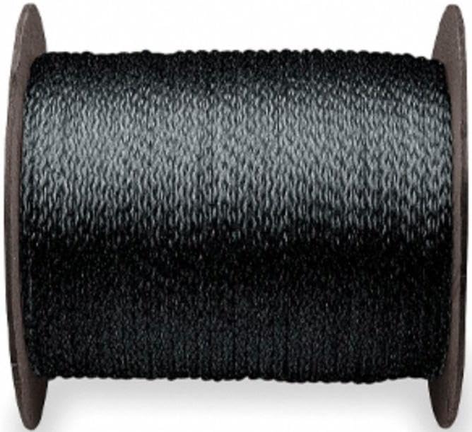 Putterman 3/16? Black Hollow-Braided Poly Lacing Rope for Windscreens (600' Reel)