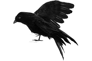 LWINGFLYER 5.9" Lifelike Crow Prop for Halloween and Decor
