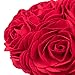JWH 3D Flower Throw Pillow Covers Decorative Aesthetic Floral Accent Pillow Cases Heart Shaped Cushion Love Decor for Couch Living Room Bed Chair 14 x 16 Inches Red