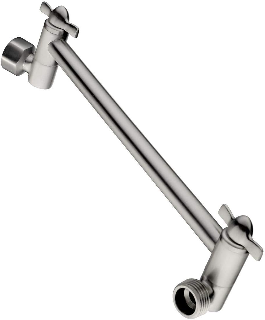 BRIGHT SHOWERS 10 Inch Adjustable Shower Arm and Matching 79 Inches Cord Extra Long Stainless Steel Hand Shower Hose