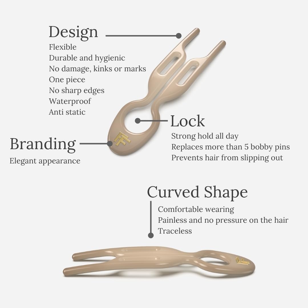 No1 Hairpin | London Collection – Create Any Hairstyle in 30 Second, Updos & Volume – For All Hair Types Fine, Thick, Long. All day Hold, No Kinks