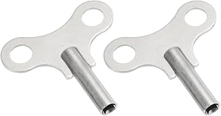 PATIKIL 2 Pcs Wrench Clock Key for Winding, 4.4mm Hole Dia. 52mm Long Steel Clock Keys for Mechanical Alarm Wind Chain Repair Replacement, Silver Tone