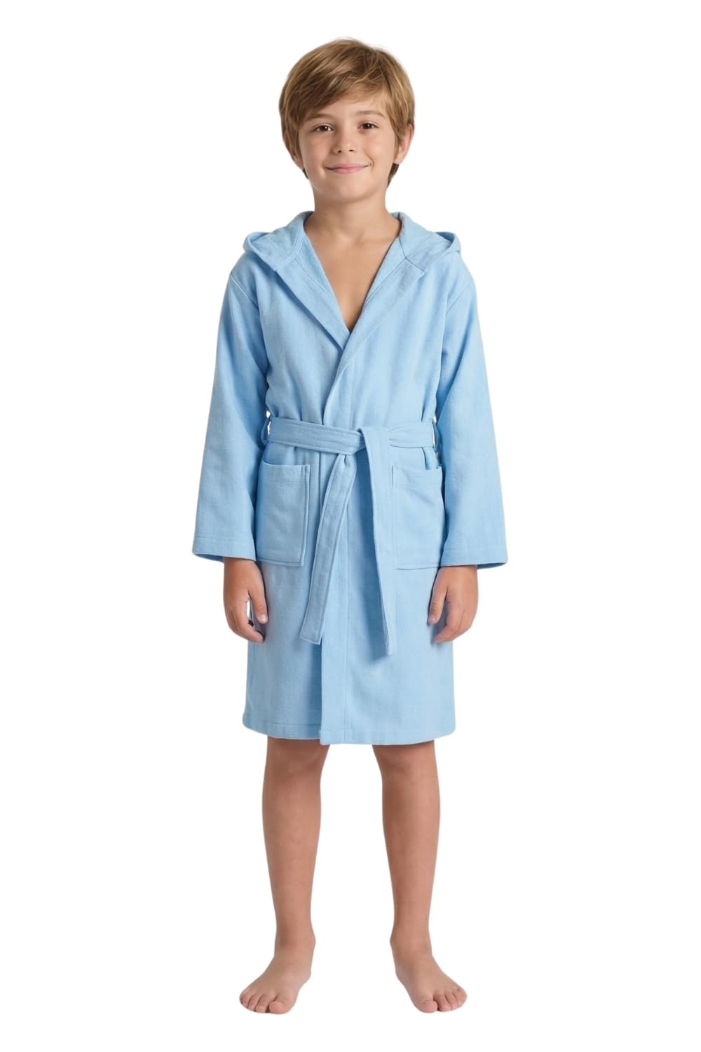 Intimitaly Accappatoio in Microfibra per Bambini, 4-16 Anni, Celeste Fuxia Rosa Blu Elettrico, Asciugatura Rapida, Salvaspazio, Comodo per Valigia e Borsa Sport - 1