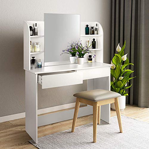 Coiffeuse amzdeal amzdeal500 coiffeuse table de maquillage avec