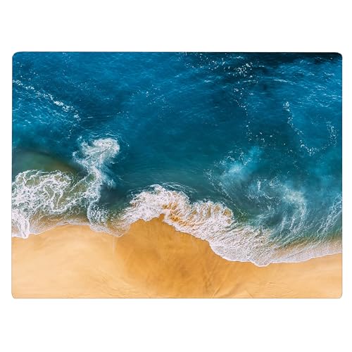 Tabla de cortar de vidrio templado con diseño de olas oceánicas miniatura 1