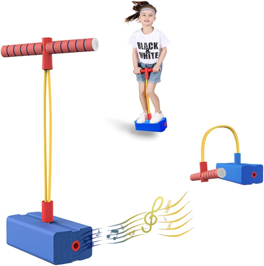 Pogo Jumper Stick Toy Foam Jumper Stick Outdoor Toy for Outdoor Activities for Ages 3 and up(Pink, Blue)