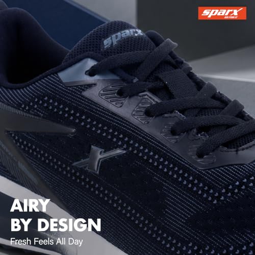 Image of SPARX Sports Running Shoes for Men - Lightweight Breathable Lace-Up Athletic Shoes with Cushioned Comfort, Shock Absorption, Durable Grip, Flexible Sole & Everyday Walking Performance