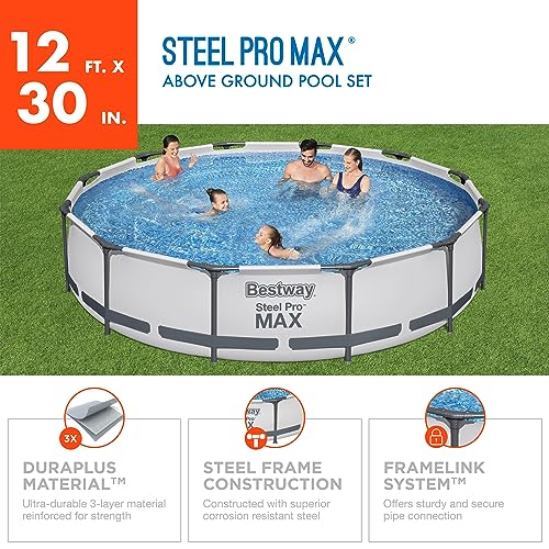 Bestway 12-Foot by 30-Inch Steel Pro Round Frame Pool Set by Bestway - Image 2