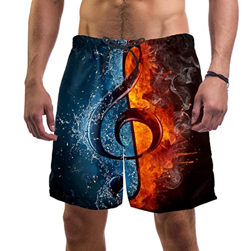 Short de plage confortable JDEZ maillots de bain note de musique homme