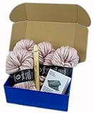 Super Soft Chunky Yarn Crochet Afghan Blanket Kit with Jumbo Hook US50/ 25MM (Dusty Pink)