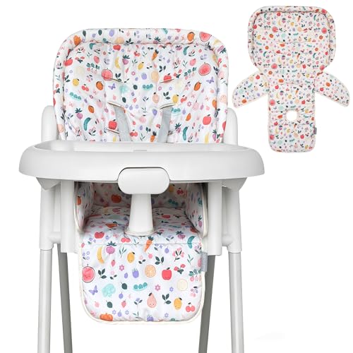 Baby High Chair Cover, Machine Washable High Chair Cushion Pad, Waterproof & Soft, Fits 3-5 Point Harness Chairs, High Chair Replacement Cover for...